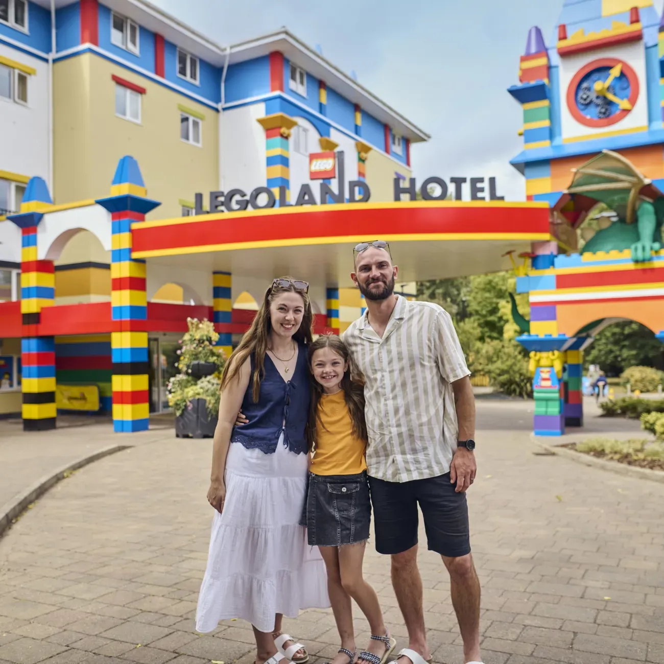 Family day out at a theme park